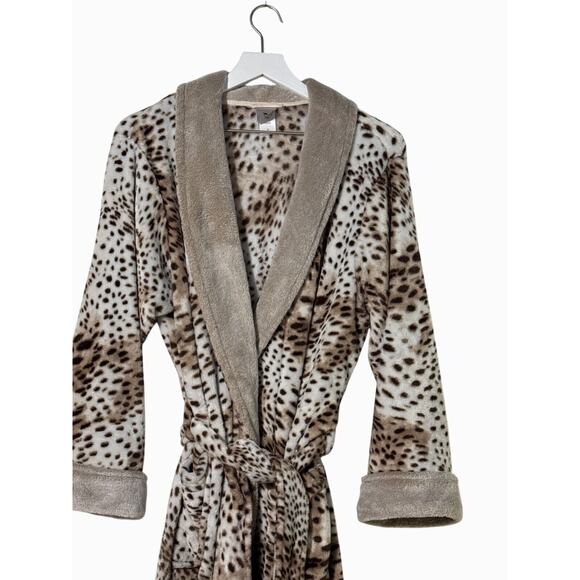 Natori · XL · Plush · Leopard Print Belted Robe · Shawl Collar · Lounge Wear - Picture 2 of 7